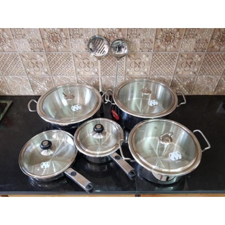 Stainless Steel Cookware, Cookware Set, Gift Set Of 12 Pieces, Stainless Steel Pots, Kitchen Ware