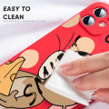 Hontinga for Samsung Galaxy A52 5G / 4G / A52S 4G Case Cat and Mouse Design Side Design Phone Case Square Edge Pattern Liquid Silicone Cases Full Cover Camera Shockproof Protective Case. 