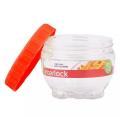 4 Pcs Transparent Plastic Jars With Air Tight Interlock Feature 120ml Each (Multicolours). 