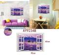 AY9234B Large Lavender Mountain 3D Window Scene View Removable Wall Sticker Decal. 
