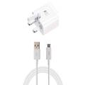 Pack of 2 - Data Cable & Charger For Samsung - White. 