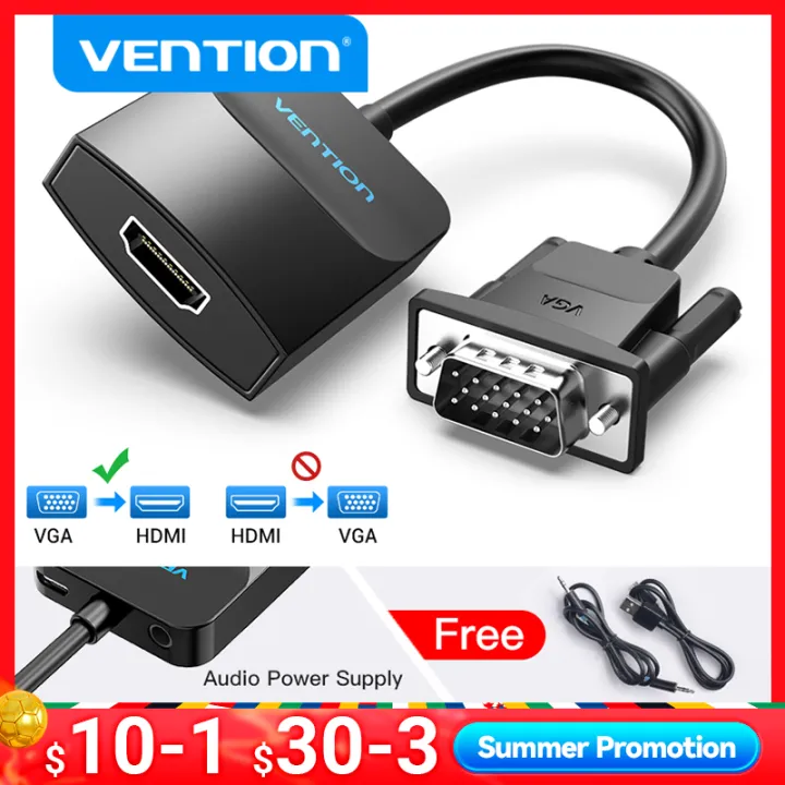 Vention VGA to HDMI Adapter 1080P VGA Male to HDMI Female Converter Cable With Audio USB Power for PS4/3 HDTV VGA HDMI Converter