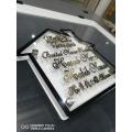 Customize 3D House Name Plate with Fixing Set 12x12 Size, Clear Front and Colored Rear Piece. 