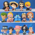 14 Styles Anime One Piece Zoro Luffy Sanji Sitting Figure Toys Robin Nami Brook Chopper 8.5CM PVC Q Version Car Decoration Edit Model. 