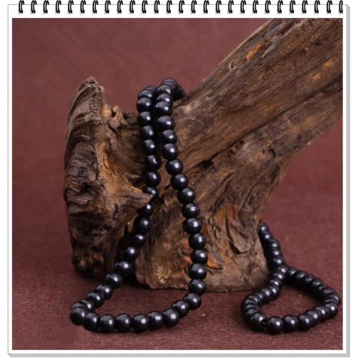 New Fashion Long Shiny Jet Black Beads Bracelet For Men