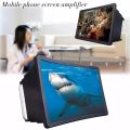 F2 Mobile Phone 3D Screen Magnifier Enlarge Video Screen Amplifier with Eyes Protection Enlarged Foldable Stand Holder (Color May Vary). 