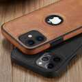 [ FREE SHIPPING] Leather Logo Cut Back Case for Apple iPhone 12 Pro Max. 