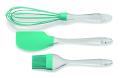 3-Piece Baking Kit, Basting Brush, Dough Spatula & Whisk, Silicone Kitchen Utensils. 