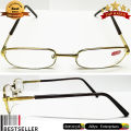 Optical Eye Sight Glasses  Metal Frame -2.75 Eye Sight - Distance View Glasses - Golden Brown Frame - With Case. 