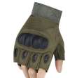 Outdoor Gloves Half Finger Hard Army Green. 