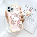 AMORVOR for OPPO A76 / A36 Back Cover (With Free Holder) Cartoon Cat Soft Wavy Phone Case Camera Protection Transparent TPU Soft Cover. 