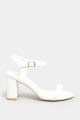 Women Fashion White Block Heels Sandal. 