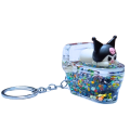 Water-Filled Keychain with  Cute Toy Fun Floating Liquid Key Ring for Kids & Gifts---1pcs. 