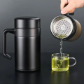Imported 304 Stainless Steel Thermos Mugs Tea Cup With Handle Lid Tea Filter Insulated Tea Mug Thermos Cup Office Thermoses Hot and Cold Tea Coffee Cup. 