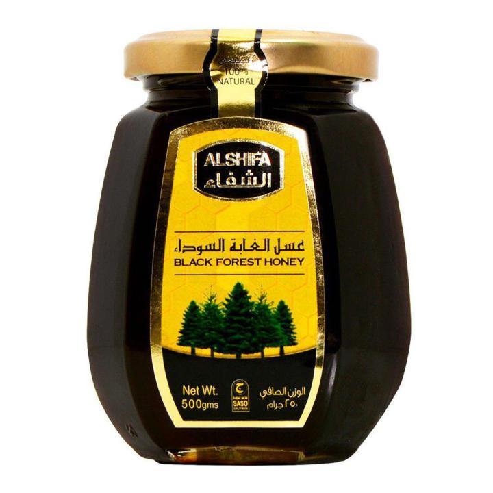 Al Shifa Natural Black Forest Honey 500 g Glass Jar (Made in Saudi Arabia)