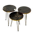 Mdf Wood Round Nesting Table With Metal Stand Set of 3 Round table Table Decoration coffee table round coffee table dining table Nesting table set Side Table Coffee Table nesting table Decor. 