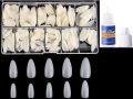 100 Pcs Coffin /Almond Transparent/White with Free Nail Glue Bottle False Nails  Ballerina Full Cover Acrylic Nail Extensions DIY Accessories Set with Box For Girls.. 