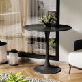 24 inch Black Round Table Modern Dining Table Tulip Round Kitchen Table Mid Century Coffee Table for Living Room. 