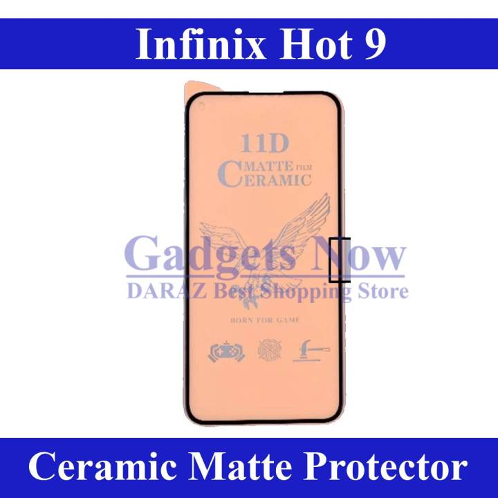 Infinix Hot 9 Ceramic matte unbreakable antishock hybrid film 9D/11D/21D temper Fiber sheet glass for Infinix Hot 9