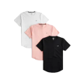 Hollister Men's Curved Hem T-Shirt 3-Pack: Stylish And Versatile Tees For Effortless Casual Looks. 