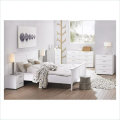 Modern 8-Drawer Wooden Dresser - White Shine Sideboard with Bar Handles for Elegant Living Room Decor. 