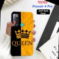 Tecno Pouvoir 4 Pro Back Cover Girls - Queen Style Mobile Back  Pouch - Airbag Case Anti Shockproof Phone Case. 