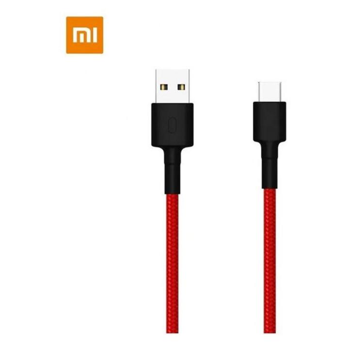 100% Original Xiaomi Mi Braided USB Type C Cable, Xiaomi SJX10ZM USB Type-C to USB-A Charge Sync Braided Cable 1M Red, Mi Type-C Braided Cable Red