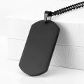 High Quality Black Stainless Steel Dog Tag Chain Pendant Necklace for Men/Boys. 