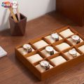12 Slots Natural Oak Wood Cedar Wood Watch Organizer Tray With Lacquer Smart Watch Storage Case. 