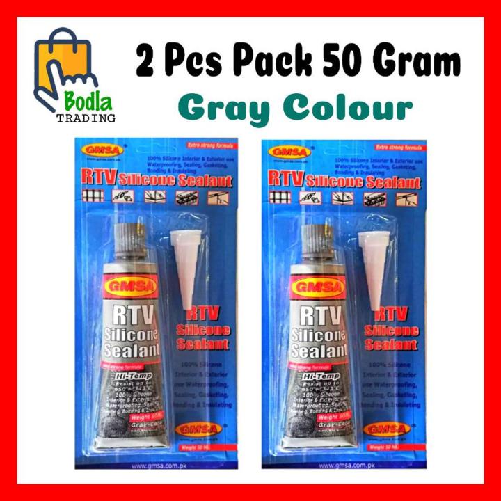 2 Pcs Grey GMSA RTV Silicone Sealant 50g Tube- Best For Stop Water Leakage And To Fill Empty