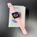 i8 Pro Max Smart Watch Pink Color Series 8 Full Display Touch Screen Pink Color Watch For Girls New Edition Smart Watch Sports Band Bluetooth Calling Watch for All Mobile Phones. 