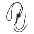 【Hengli jewelry story】Indian Western Cowboy Black Stone Bolo Tie Rodeo Dance Necktie Bootlace Ties. 