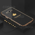 For Samsung Galaxy Grand Prime Plus Back Cover with Lanyard Fashion Shiny Plating Maple Leaf Design Camera Lens Protection Square Edge Soft Silicone Protective Phone Case. 