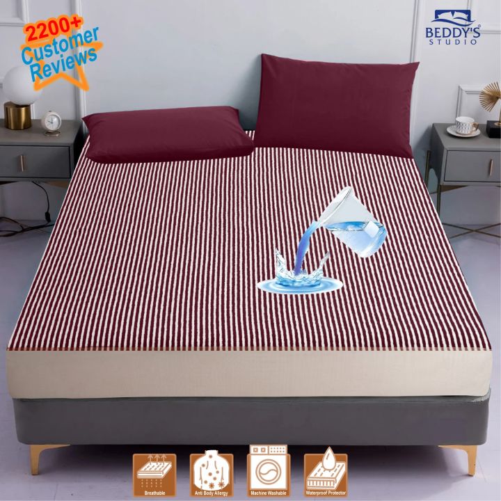 Waterproof%20Mattress%20Cover%20For%20Double%20Bed%20King%20Size%20Fitted%20Mattress%20Protector%20Anti%20Slip%20Bed%20Sheet%20Beddy's%20Studio%20-%20Image%203