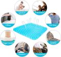 Silicon Gel Cushion Sitter Seat Cushion with Non-Slip Cover Breathable Honeycomb Design Absorbs Pressure. 