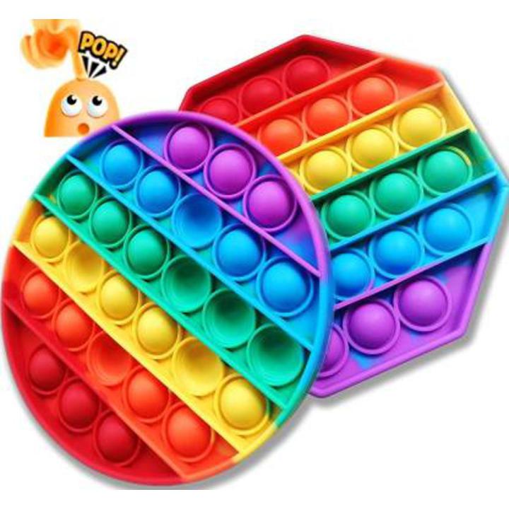Pack Of 2 Silicon Multicolor Push Popit Toy For Kids and Toddlers