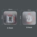 Techmanistan 1 Pair - Self Adhesive Double Layer Wall Hooks, No Drill No Nail Double Sided Adhesive Wall Hooks. 