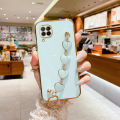 COROGI for Samsung Galaxy M33 5G Back Cover + Love Heart Bracelet Chain Luxury 6D Plating Soft Case Camera Lens Protection Square Frame Silicone Glossy Mobile Phone Cases. 