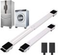 2 Pcs Mobile Furniture Roller Pedestal Lifter, Extendable Tools Set Heavy Weight Refrigerator Appliance Mover Transport Moving Tool Adjustable Metal Dolly Stand for Washer Dryer Moveable Small and Large Appliances Can Bear 300 Kg Non-Slip With Wheels Base. 