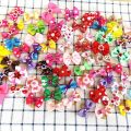 20 pieces Cute Ribbon Pet Hair Bows Elastic Rubber Band Dog Hair Accessories Cat Hair Flower Pet Photo Props Christmas Gift. 