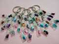 1 x 5 bottle Glitter Flake Key chain for girls keychains with glitter bottle. 