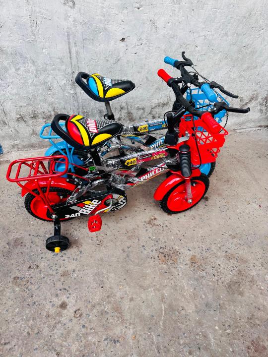 12"%20Inch%20Kids%20Cycle%20With%20Brakes%20Supporting%20Wheels%20&%20Front%20Basket%20%20For%20Unisex%20MultiColors%20-%20Image%205