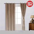 Light Brown Velvet Curtains Room Darkening Drapes - Pair. 