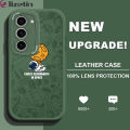 Jizetin for Samsung S23 Plus 5G / S23+ 5G Back Cover Freedom Astronaut Lambskin Texture PU Leather Back For Girls Boys Soft Phone Case. 