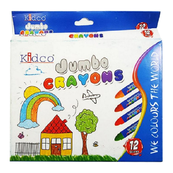 Kidco 12 Jumbo Wax Crayons Oil Pastel Jumbo Crayon