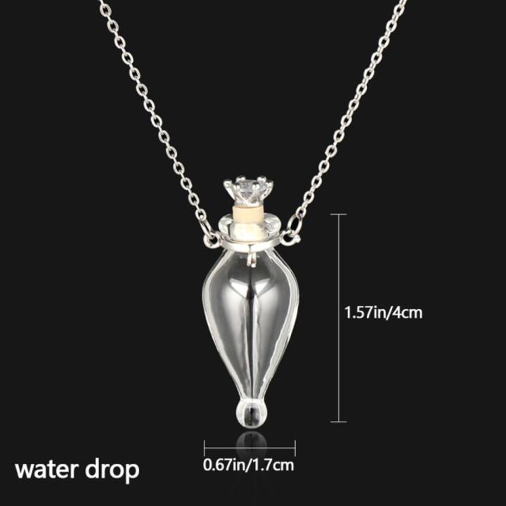 1pc Clear Heart Bottle Essential Oil Pendant Murano Glass Perfume Necklaces Stainless Steel Chain Perfumes Jewelry For Women