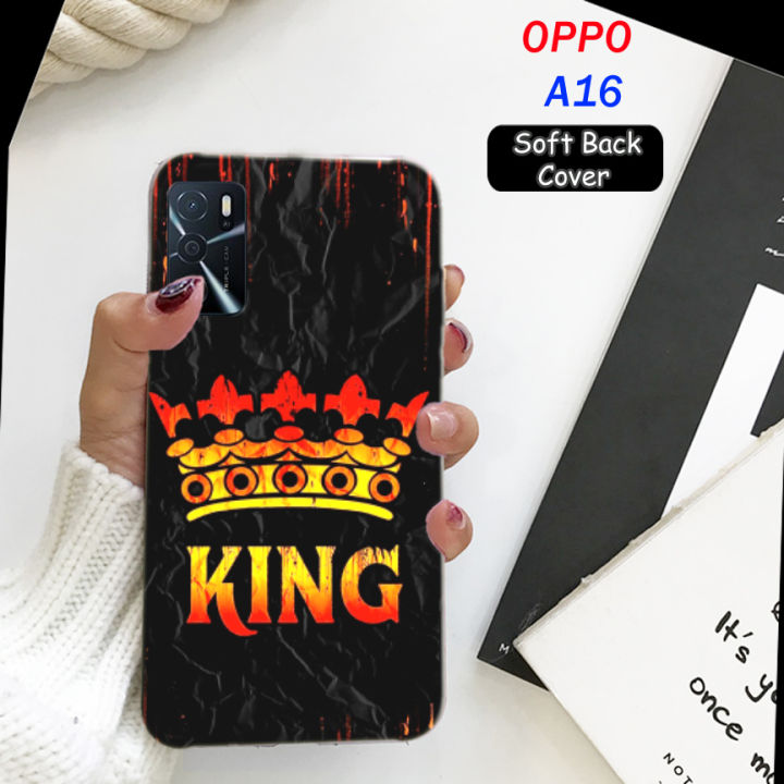 Oppo A16 Back Cover Boys - King Style Mobile Back Cover Pouch - Black Airbag Case Anti Shockproof Phone Case