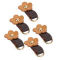 5 Pcs Zipper Pull Head Split Leather Flower Shape Puller Replacement Pulls For Bags. 