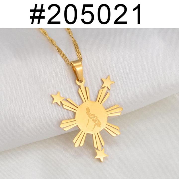 Anniyo Philippines Map Flag Pendant Necklaces For Women Men Country Maps Pilipinas Filipino S 174321