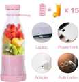 Kitchen Nama - Portable Electric Juicer Machine - Mini Juicer Blender Machine Bottle for Shakes and Smoothies - USB Rechargeable, Wireless - Portable Blender - 6 Stainless Steel Blades - 420ml Capacity - Home & Travel Kitchen Appliance. 
